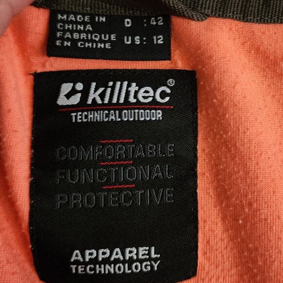 Killtec Women's 12 Orange Bubble Print Fleece Outdoor Jacket - Picture 8 of 9